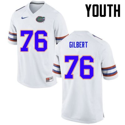 Youth Florida Gators #76 Marcus Gilbert NCAA Nike White Authentic Stitched College Football Jersey XGE8362LZ